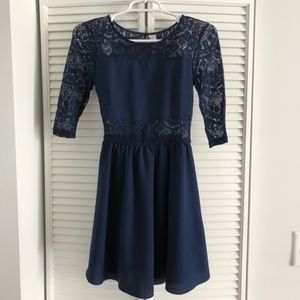 NWOT H&M Divided Navy Lace Dress Sz 10